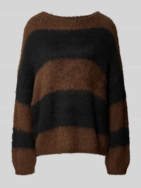 Zdjęcie produktu Sweter z dzianiny o kroju relaxed fit z mieszanki wełny z dodatkiem wiskozy Emily Van den Bergh Średniobrązowy