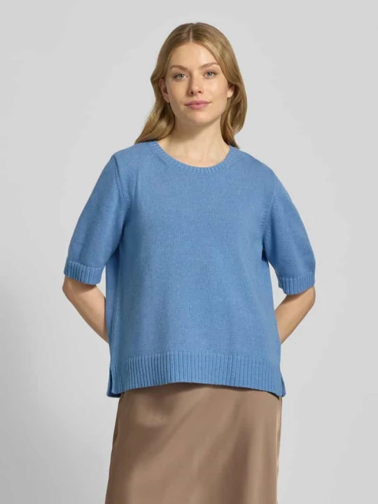 Zdjęcie produktu Sweter z dzianiny o kroju relaxed fit z mieszanki wełny z domieszką kaszmiru milano italy Błękitny