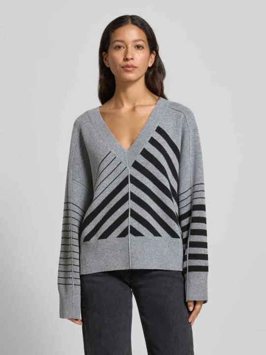 Zdjęcie produktu Sweter z dzianiny o kroju relaxed fit z mieszanki żywej wełny i kaszmiru model ‘FUTALI’ Boss Średnioszary