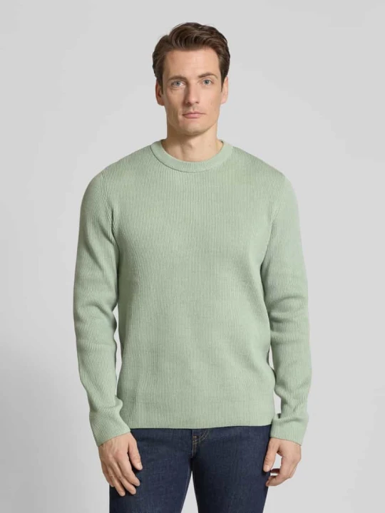 Zdjęcie produktu Sweter z dzianiny o kroju relaxed fit z okrągłym dekoltem lindbergh Zielony