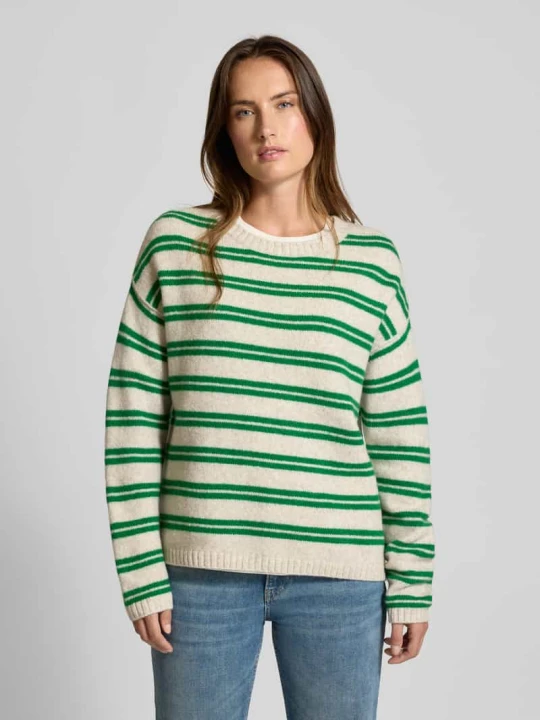 Zdjęcie produktu Sweter z dzianiny o kroju relaxed fit z mieszanki wełny z dodatkiem wielbłądziej sierści model „Khai” MOS MOSH Zielony