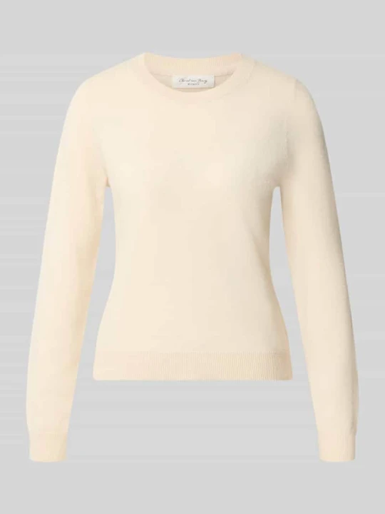 Zdjęcie produktu sweter z dzianiny o kroju slim fit z czystego kaszmiru Christian Berg Złamany biały