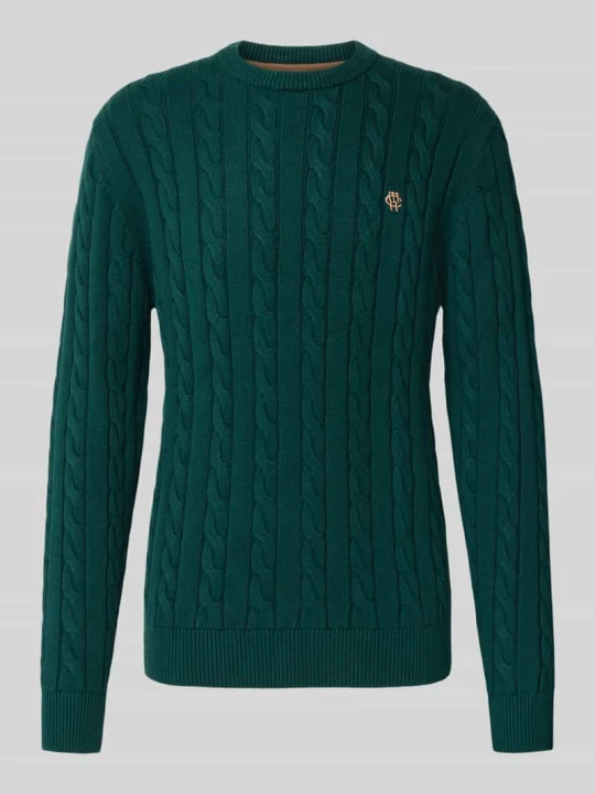 Zdjęcie produktu sweter z dzianiny o kroju slim fit z czystej bawełny MCNEAL Neonowy zielony