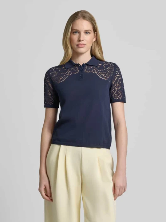 Zdjęcie produktu Sweter z dzianiny o kroju slim fit z czystej bawełny model 'LONZA' MAX&Co. Granatowy