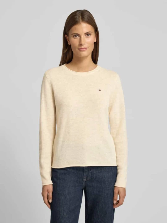 Zdjęcie produktu Sweter z dzianiny o kroju slim fit z czystej wełny Tommy Hilfiger Piaskowy