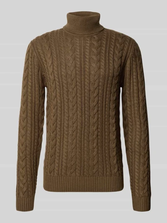 Zdjęcie produktu sweter z dzianiny o kroju slim fit z domieszką bawełny model 'Callum' Jack&Jones Khaki
