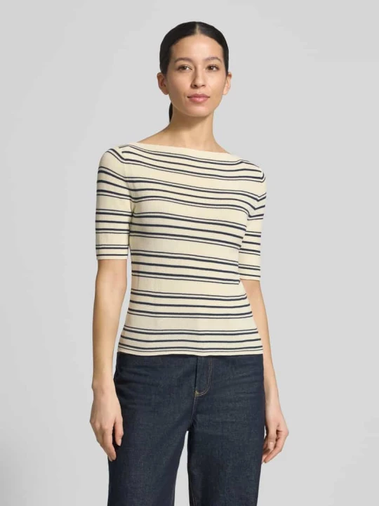 Zdjęcie produktu Sweter z dzianiny o kroju slim fit z mieszanki bawełny model 'PASATTA' MAX&Co. Écru