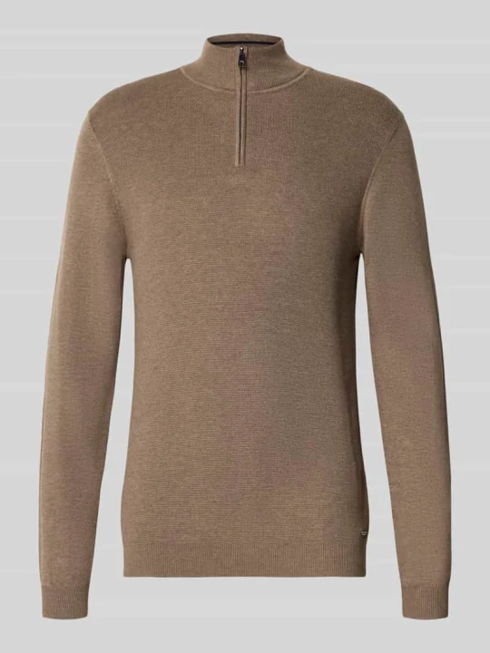 Zdjęcie produktu Sweter z dzianiny o kroju slim fit z mieszanki bawełny z dodatkiem wiskozy Roy Robson Beżowy