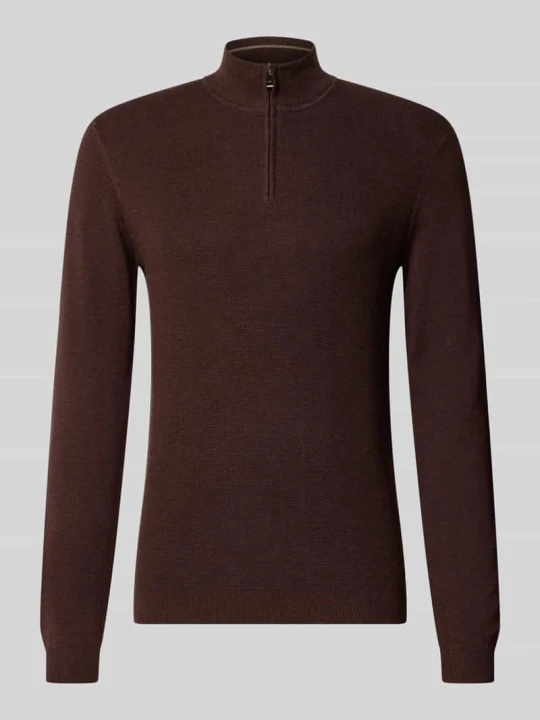 Zdjęcie produktu Sweter z dzianiny o kroju slim fit z mieszanki bawełny z dodatkiem wiskozy Roy Robson Ciemnoczerwony