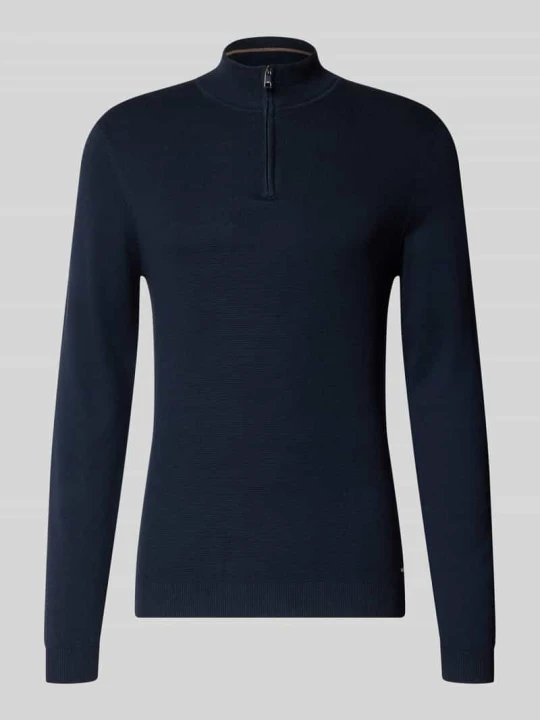 Zdjęcie produktu Sweter z dzianiny o kroju slim fit z mieszanki bawełny z dodatkiem wiskozy Roy Robson Granatowy