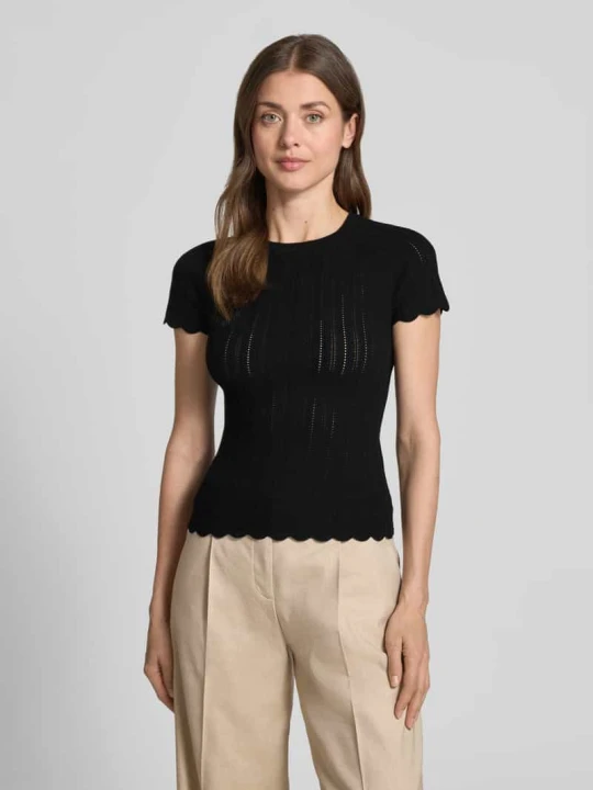 Zdjęcie produktu sweter z dzianiny o kroju slim fit z mieszanki wiskozy model 'FICE' Boss Czarny