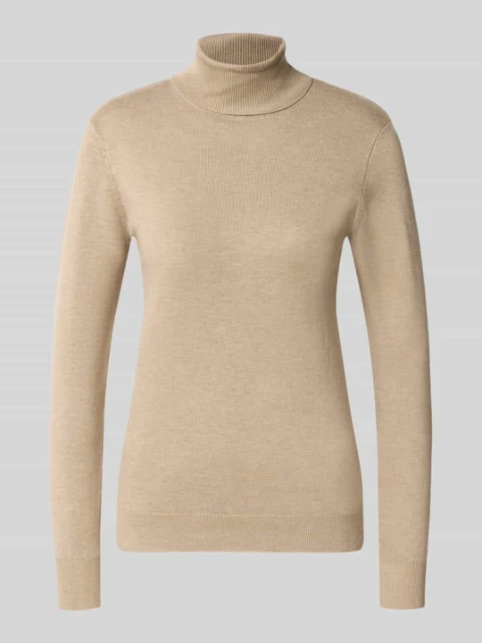 Zdjęcie produktu sweter z dzianiny o kroju slim fit z mieszanki wiskozy model 'Morla' B.Young Beżowy