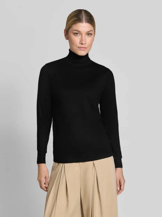Zdjęcie produktu sweter z dzianiny o kroju slim fit z mieszanki wiskozy model 'Morla' B.Young Czarny