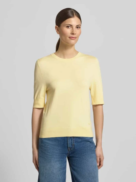 Zdjęcie produktu Sweter z dzianiny o kroju slim fit z mieszanki wiskozy s.Oliver Jasnożółty