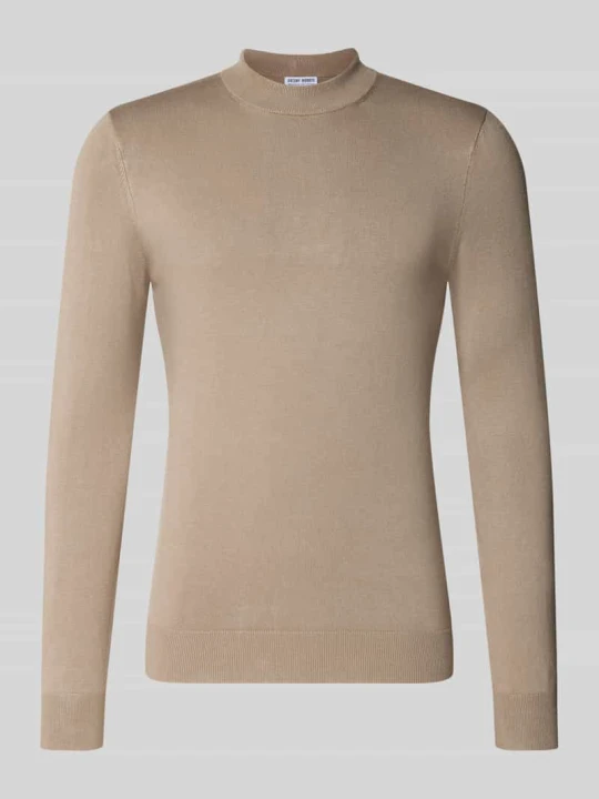 Zdjęcie produktu Sweter z dzianiny o kroju slim fit z mieszanki wiskozy ze stójką Antony Morato Piaskowy