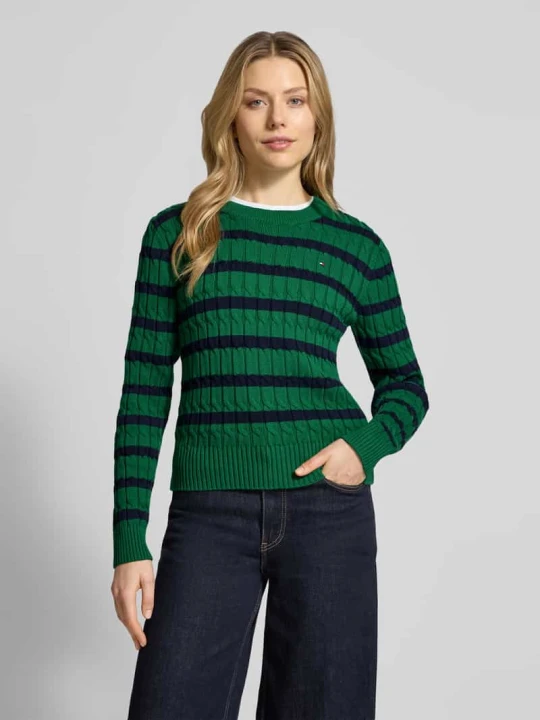 Zdjęcie produktu Sweter z dzianiny o kroju slim fit z czystej bawełny Tommy Hilfiger Zielony