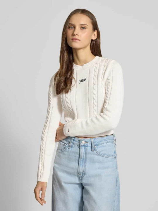 Zdjęcie produktu Sweter z dzianiny o kroju slim fit z czystej bawełny Tommy Jeans Biały