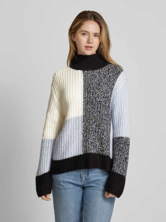 Zdjęcie produktu Sweter z dzianiny o kroju loose fit z dodatkiem wełny i w stylu colour blocking Tom Tailor