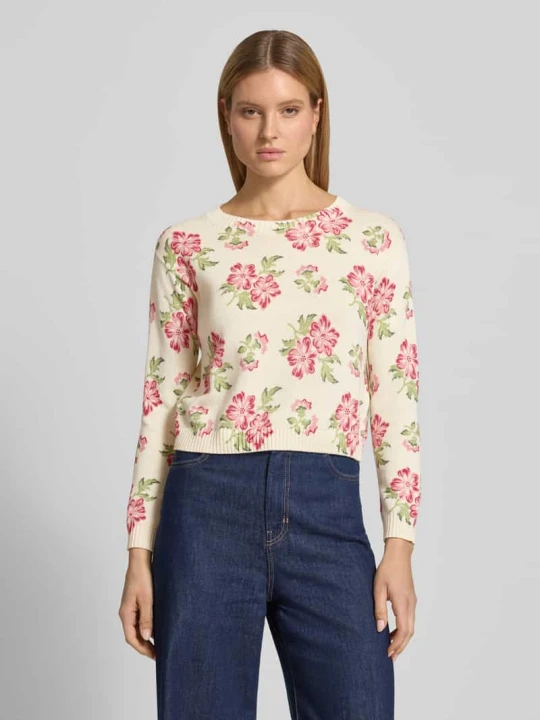 Zdjęcie produktu Sweter z dzianiny o pudełkowym kroju z czystej bawełny model 'EDITTO' Weekend Max Mara Écru