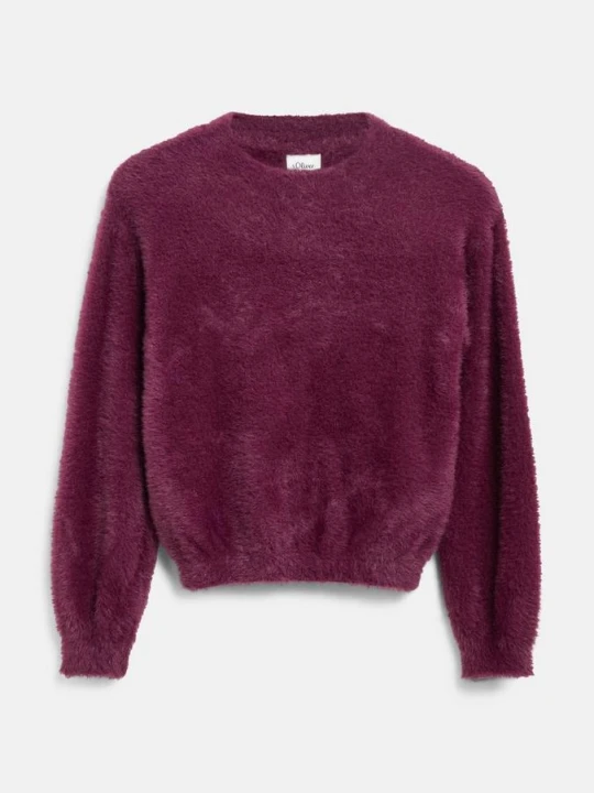Zdjęcie produktu Sweter Loose Fit z materiału przypominającego futerko s.Oliver fioletowy
