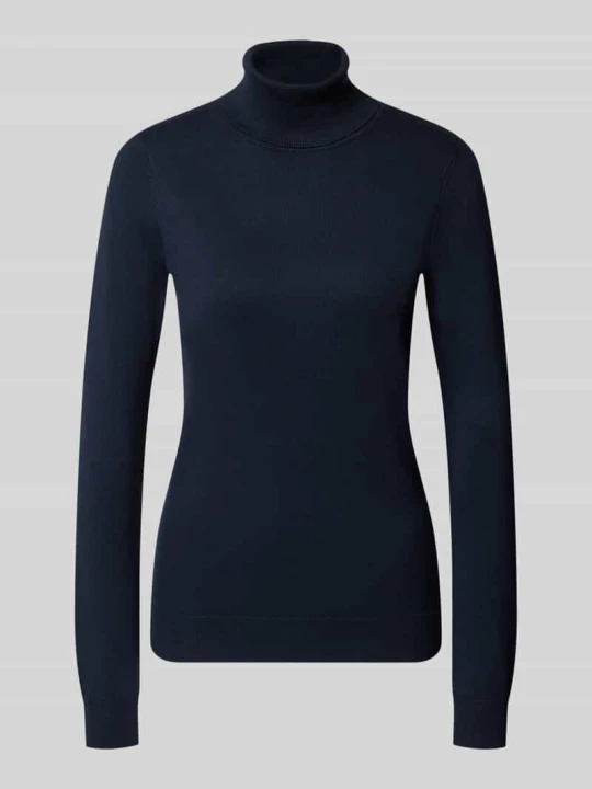 Zdjęcie produktu sweter z dzianiny Slim Fit z mieszanki wiskozy model 'IHLULS' Ichi Granatowy