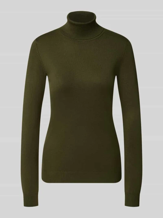 Zdjęcie produktu sweter z dzianiny Slim Fit z mieszanki wiskozy model 'IHLULS' Ichi Khaki