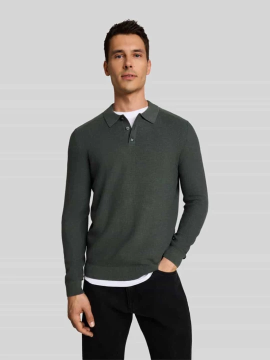 Zdjęcie produktu sweter z dzianiny strukturalnej z czystej bawełny w kroju regular fit Tom Tailor Oliwkowy