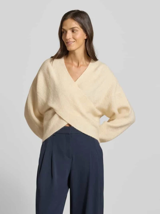 Zdjęcie produktu Sweter z dzianiny o kroju oversized z dodatkiem wełny model „Zinelle” MSCH Copenhagen Beżowy
