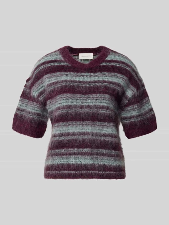 Zdjęcie produktu sweter z dzianiny w kroju regular fit z mieszanki wełny model 'Lycie' MSCH Copenhagen Jasnośliwkowy