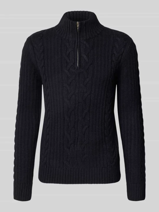 Zdjęcie produktu sweter z dzianiny w kroju slim fit z dodatkiem wełny model 'JACOB' Superdry Ciemnoniebieski melanż
