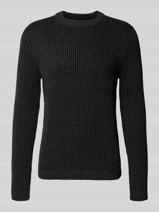 Zdjęcie produktu sweter z dzianiny w kroju slim fit z mieszanki bawełny model 'DOVER' Jack&Jones czarny