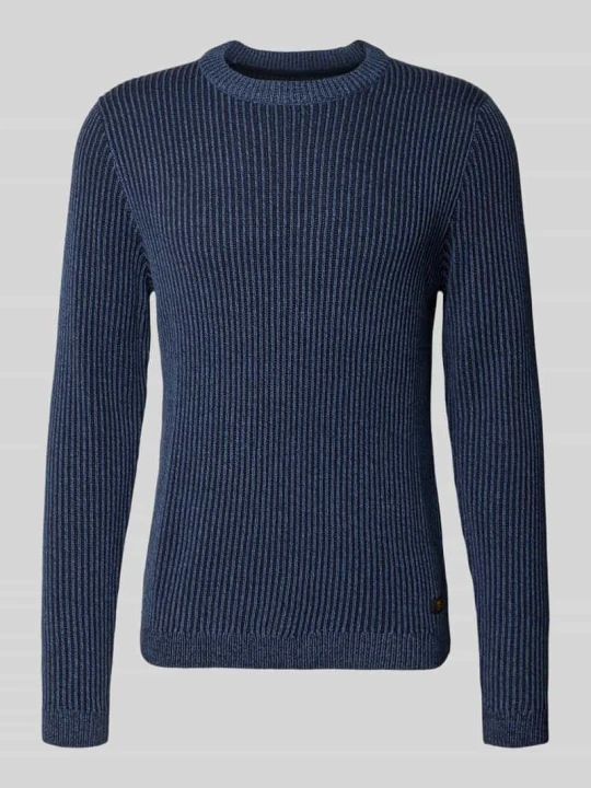 Zdjęcie produktu sweter z dzianiny w kroju slim fit z mieszanki bawełny model 'DOVER' Jack&Jones Granatowy