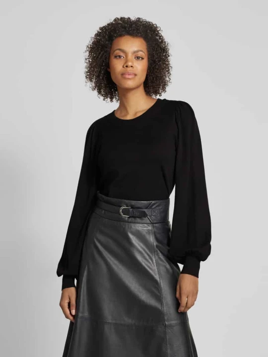 Zdjęcie produktu Sweter z dzianiny z bufiastymi rękawami model ‘Tamana Rachelle’ MSCH Copenhagen Czarny