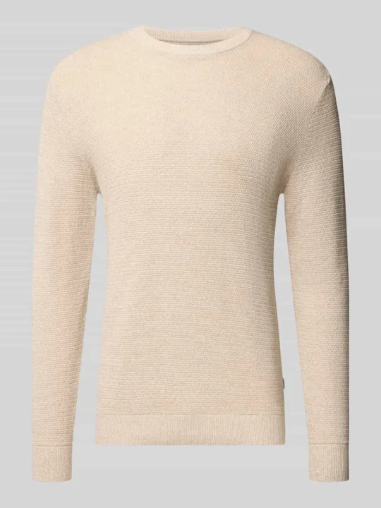 Zdjęcie produktu Sweter z dzianiny z czystej bawełny model 'Ryder' Jack&Jones Beżowy