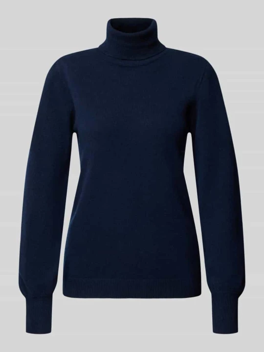 Zdjęcie produktu Sweter z dzianiny z czystej wełny model 'Jola' My Essential Wardrobe Ciemnoniebieski