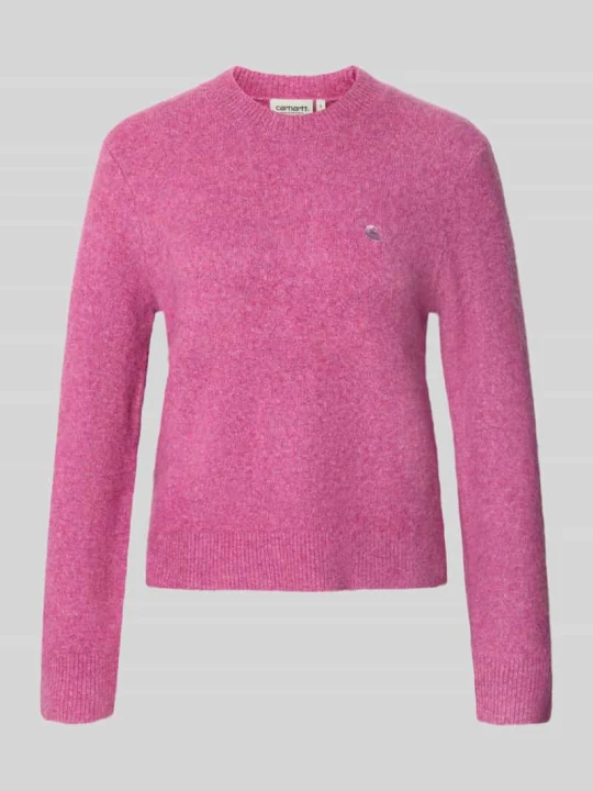 Zdjęcie produktu Sweter z dzianiny z detal z logo model 'Curtis' Carhartt WIP Mocnoróżowy