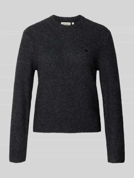 Zdjęcie produktu Sweter z dzianiny z detal z logo model 'Curtis' Carhartt WIP Średnioszary melanż
