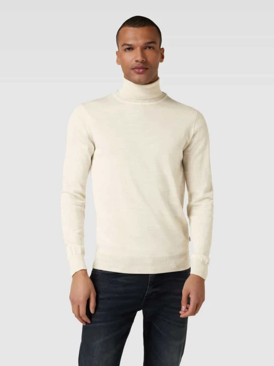 Zdjęcie produktu Sweter z golfem z mieszanki wełny Casual Friday Beżowy