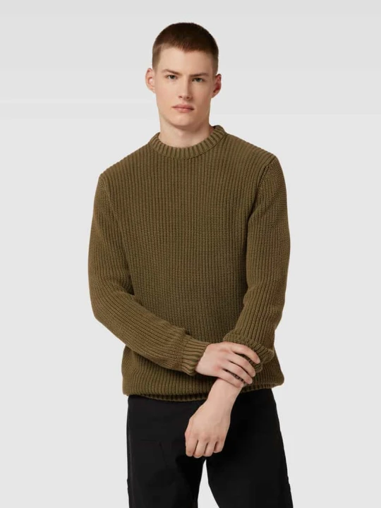 Zdjęcie produktu Sweter z dzianiny z detalem z logo model ‘Acid’ Alpha Industries Oliwkowy