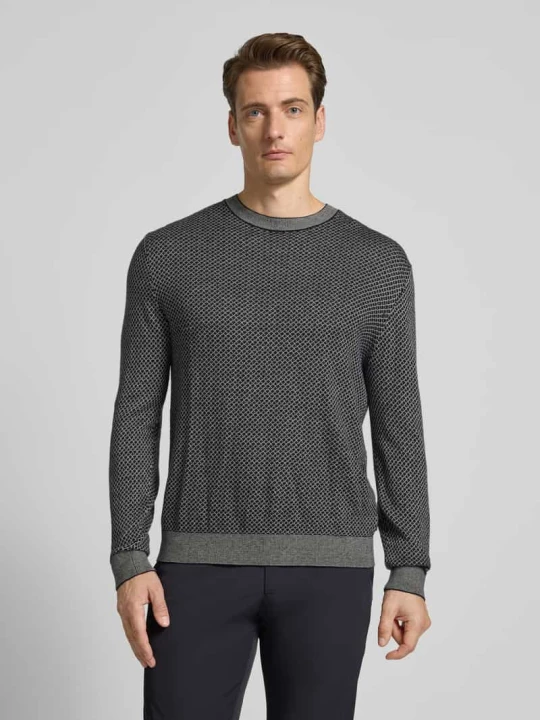 Zdjęcie produktu Sweter z dzianiny z dodatkiem jedwabiu Armani Exchange Ciemnoniebieski