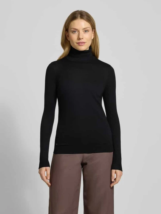 Zdjęcie produktu Sweter z golfem o kroju slim fit z dodatkiem jedwabiu model „ZOE” Lauren Ralph Lauren Czarny