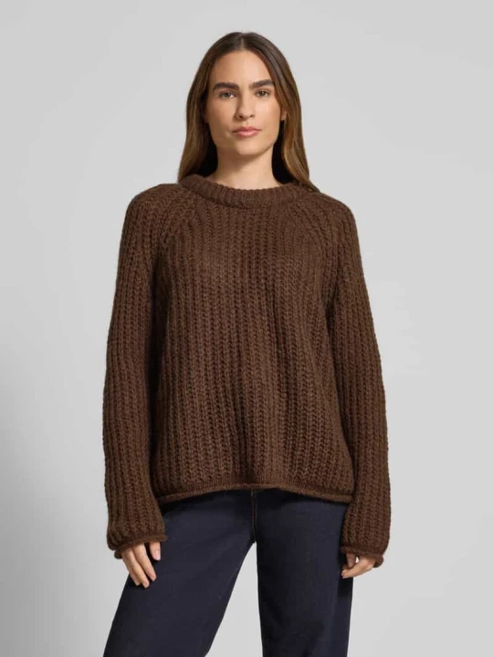 Zdjęcie produktu Sweter z dzianiny z dodatkiem wełny i moheru model ‘Raglan’ Smith & Soul Czekoladowy