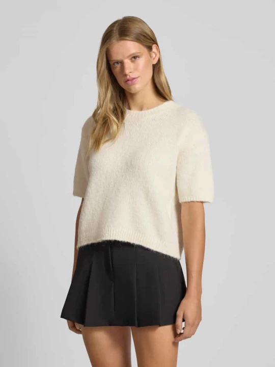 Zdjęcie produktu Sweter z dzianiny z dodatkiem wełny lana i okrągłym dekoltem Gina Tricot Écru