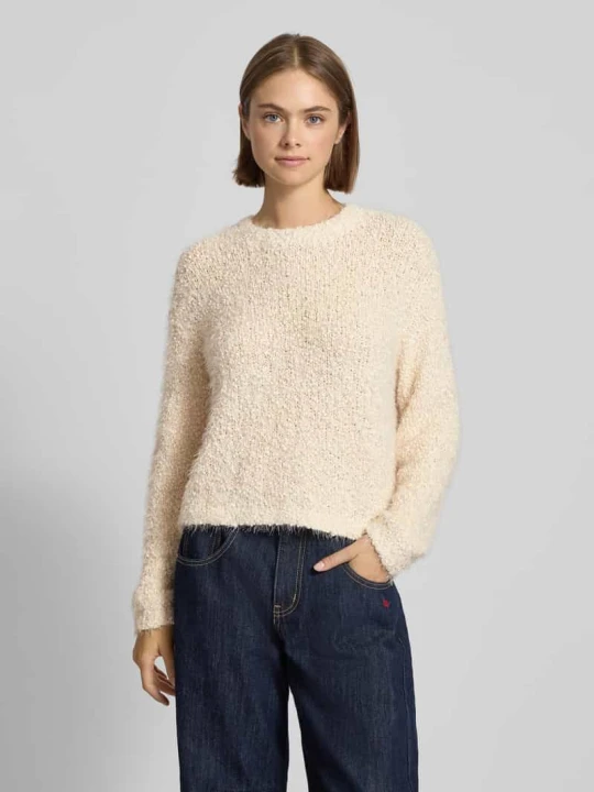 Zdjęcie produktu Sweter z dzianiny z efektowną przędzą model ‘SASSY’ Noisy May Écru