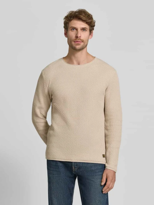 Zdjęcie produktu Sweter z dzianiny z fakturowanym wzorem model 'BLUMASON' Jack&Jones Beżowy