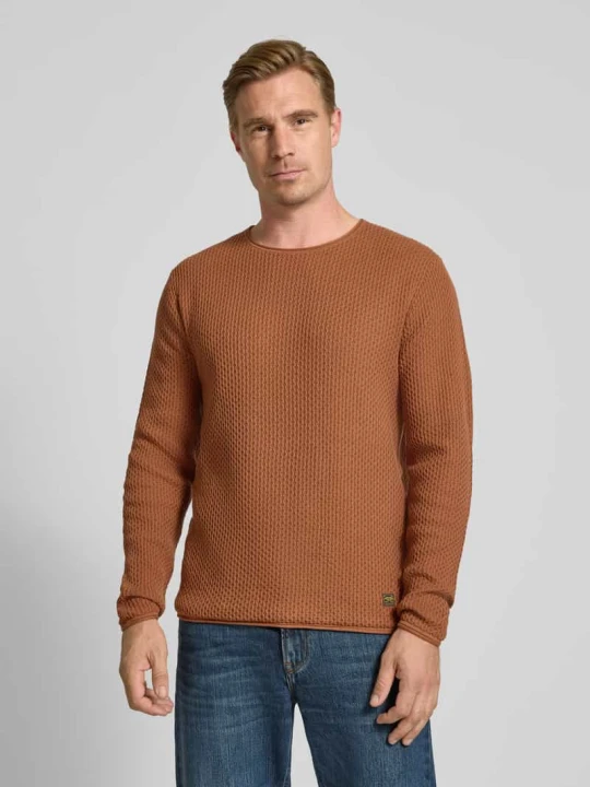 Zdjęcie produktu Sweter z dzianiny z fakturowanym wzorem model 'BLUMASON' Jack&Jones Pomarańczowy
