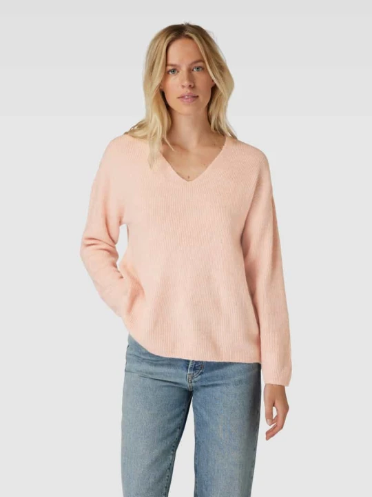 Zdjęcie produktu Sweter dzianinowy ze strukturalnym wzorem model 'CREWLEFILE' Vero Moda Różowawy