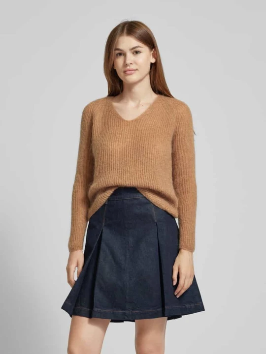Zdjęcie produktu Sweter z dzianiny z fakturowanym wzorem model ‘FRESIS’ MM By Max Mara Camel
