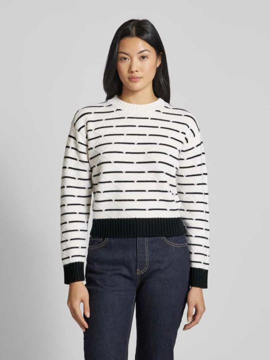 Zdjęcie produktu Sweter z dzianiny z fakturowanym wzorem model ‘GETTONE’ Max Mara Biały