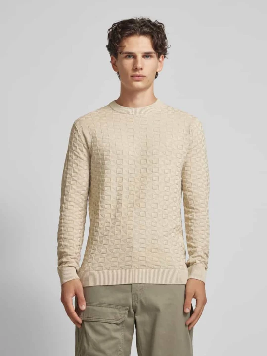Zdjęcie produktu Sweter z dzianiny z fakturowanym wzorem model ‘KALLE’ Only & Sons Beżowy